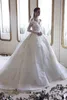 Ziad Nakad 2020 Suknie ślubne Off the Ramię V-Neck Sexy Długie Rękawy Koronkowa Balowa Suknia Robe De Mariee Cekinowe suknie ślubne