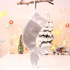 Bas de Noël porte-sac cadeau paillettes queue de sirène enfants sac de bonbons décoration de noël pour la maison ornements d'arbre de noël 3 couleurs