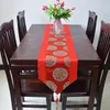 250 x 33 cm Luxe Chinese Knoop Damast Tafel Lopers Patchwork Etnische Zijde Satin Tafel Doek Bruiloft Rechthoekige Eettafel Mat