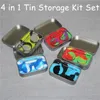 Set di kit di stoccaggio portatile in scatola di latta con 2 pezzi di contenitore in silicone per cera dabber Strumenti per cera Custodia in metallo Venduto per set per rig in silicone