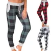 Plaid Long Pants Drawstring Sports Slacks Trousers Sweatpants Women Casual Jogger Dance Harem Sport Pants 3 Colors OOA4144