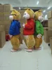 2024 Sıcak Satış Güzel Brown Alvin ve Chipmunks fareleri fare faresi Sıçan Chipmuck Maskot Kostüm Maskotu