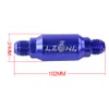 Billet In-Line Street Fuel Filter # 8 AN Macho Azul, Negro 40 micras Filtro de combustible AN8 PQY5580