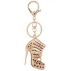 Crystal High Heels Shoes Key Chains Rings Shoe Pendant Car Bag Keyrings For Women Girl Keychains Gift3307