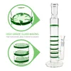 Reanice Recycler Glass Bongs Hookah Large Water Shisha 19mm Ash Catcher Bowl Green Honeycomb Straight Handmade Pipes