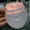 충전 된 Selenite Crystal Candle Holder 라운드 HANDMADE 조정 보호 치료