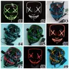 10 färger El Wire Ghost Party Masks Slit Mouth Led Mask Halloween Cosplay Festivt Tillbehör CCA10290 60PCS