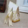 Romantisk Bröllop Candy Boxes Golden Silver Ribbon Party Presentpapper Bag Design Kakor Väska Väskor Ny 0 17kt ZZ
