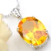 10 Pcs /Lot Unique Mix Rainbow Crystal Zircon Gemstone 925 Sterling Silver Pendants Necklace for Women Bi Colored Tourmaline Pendants