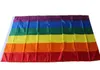 600pcs 무지개 깃발 3x5FT 90x150cm 레즈비언 게이 프라이드 폴리 에스테르 LGBT 국기 배너 장식용 폴리 에스테르 무지개 깃발