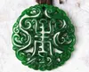 Pendentifs creux en jade naturel, dragon de fer vert sec, double dragon, pendentifs d'anniversaire, chaîne de pull de marque en jade émeraude