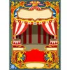 Dostosowany Circus Stage Photo Booth Backdrop Drukowane gwiazdy kropki białe czerwone paski zasłony dziecka dzieci urodziny tło