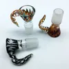 Wig Wag Glass Bowl With Handle Colorful 14mm 18mm Bong Bowls Tobacco Tool Piece Smoking Accessories For Water Bongs Dab Rigs