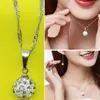 Ny stil Silver Color Diamond Ball Necklace European och American Head Ornament Halsband Sweater Chain Fashion Classic Delikat