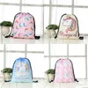 3D Printed Drawstring Bags Fashion Soft Polyester Fiber Storage Bag Flamingo Unicorn Pattern Shopping Backpack Popular 6 8gc BB