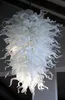 ランプモダンな手作りの吹きシャンデリアペンダント照明白とクリアガラスアートシャンデリア110 / 220V AC LED光源