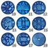 Outil pour ongles STZ film bleu modèle d'impression de dessin coloré plaque d'acier circulaire d'impression d'huile d'ongle de haute qualité T4H0434