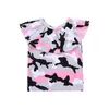 Baby Girls Clothes 2018 Newest Fashion Pink Comouflage Sleeveless T Shirts+ PU Skirts 2Pcs Set Kids Children Summer Clothing Outfits