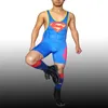 Lower Cut Man Superman Wrestling Singlet Weight Lifting Suit Men Tights Fighting Suit One Piece Jumpsuit233d