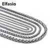 Anpassad längd 3/4/5/6 / 8mm bred mens kedja halsband vete länk silverton rostfritt stål mode smycken 16 "-36"