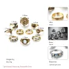 10set Vintage Knuckle Ring Set Pour Femmes Mode Anel Aneis Bague Pierre Argent Midi Bagues Boho Bijoux 10pcs / Se Cadeau De Noël