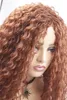 Synthetic Wigs Long Afro Kinky Curly Hair Wig Dark Brown for Black Women African Hairstyle High Temperature Fiber