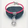 50 stks / partij vintage zilveren kabbalah gevlochten touw gemengde bokshandschoenen charms lederen geluk armbanden armbanden sieraden A38