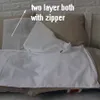 double couche coton et non-tissé tissu blanc taie d'oreiller avec zip taie d'oreiller avec fermeture éclair Taie d'oreiller