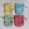Seawater Small Drawstring Pouches Chinese Silk Brocade Jewelry Pouch Gift Bag Handmade Cloth Bags with Lining 10.5x12.5cm 3pcs/lot