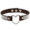 Candy color Love Heart Choker Collar Necklace Full Crystal Belt Necklaces for Women Girls Nightclub Fine Fashion Jewelry
