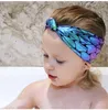 Baby Meninas Sereia Headband Sequin Bow Crianças Glitter Metálico Headwear Turbon Knot Crianças Menina Acessórios Para Criança Kha428