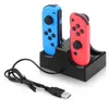 IPlay 4 in 1 opladen Dock Station LED-oplader Cradle voor Nintendo Switch 4 Joy-con Controllers Nintend Switch NS Oplaadstandaard 20pcs / lot
