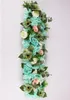 25 * 100 cm bloem bruiloft weg lood bloemen lange tafel centerpieces bloem boog deur lintel zijde rose bruiloft backdrops decoratie