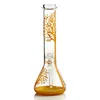 Narguilés de 13,2 polegadas Bong Golden Beaker Glass Bong com Downstem Heady Straight Tube Bongs Tree Oil Rigs Glass Recycler Free Shipping