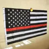 Free shipping American flag blueline police flags 3*5 foot thin blue red line flag with vrass grommets USA