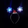 クリスマスフラッシュヘッドバンド電気めっきプラスチックサンタ雪だるま鹿ボール子供たちが輝く小道具を示す