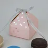 Pyramid Style Wedding Favors Supplies Dot Candy Boxes with Ribbon Gift Box Party Packaging Chocolate Box Baby Shower Favor312j