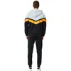 Mens Sports Tracksuits Running Athletic 2pcs Clothing Sets Hooded Zipper Jackets Long Pencil Pants Suits