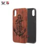 2021 Luxo Natural Rosewood Casos de telefone móvel para iphone 6 7 8 6PLUS 11 Pro Max Xs Cobertura traseira Shell Laser Gravura Custom Logo Padrão Atacado