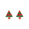 gold christmas tree earrings