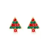 gold christmas tree earrings