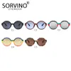 SORVINO rétro surdimensionné rayure ronde lunettes de soleil hommes femmes grand jaune bleu cercle lunettes de soleil nuances SP157