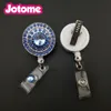 Bijoux rétractable Badge bobine forme ronde strass cristal porte-Badge d'identification pour accessoires d'infirmière