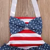 2018 neue Baby Strampler Kleinkind Mädchen Kleidung Amerikanische Flagge Muster Strampler Kleid + Stirnband 2PCS Baumwolle Mädchen Outfits Sterne Gestreiften Kinder Kleid