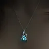 pearl Cage luminous Necklace Love Wish natural Pearl With Oyster glow in the dark mermaid pendant Hollow Locket Clavicle Chain Necklace