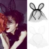 Kostymfest huvudband Sexig Lace Veil Mask Bunny Dot Cat Ears Hairband Headdress