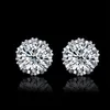 Band New Gold Crown Men Stud Earring 925 Sterling Silver CZ Simulated Diamonds Engagement Beautiful Women Wedding Crystal Ear Rings