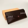 Josephine Wallet Quality Frauen Mode lange Brieftasche in klassischen braunen Leinwand Leder abnehmbare Reißverschlüsse für Münzen Staub B2728