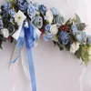 紫の人工ローズ牡丹の絹の花の花輪の鏡の花のドアLintelの花のヴィインパーティー用品家の結婚式の装飾