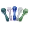 4 Inches Glass Spoon Water Pipes 5 Colors Heady Glass Pipes Hand Spoon Glass Bubbler Pipes Smoking Bowls Pipe For Tobacco Dry Herb